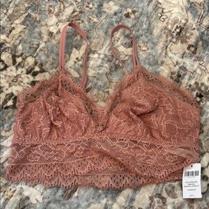 Soma Pink Lace Bralette with Scalloped Trim
